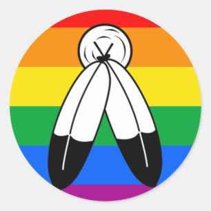 Adesivo Bandeira do Orgulho LGBTQ+ com Duas Espírito