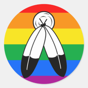 Adesivo Bandeira do Orgulho LGBTQ+ com Duas Espíritos
