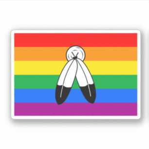 Adesivo Bandeira do Orgulho LGBTQ+ com Duas Espíritos