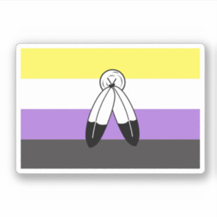 Adesivo Bandeira do Orgulho Não-Binário com Dois Espíri