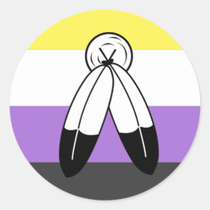 Adesivo Bandeira do Orgulho Não-Binário com Dois Espíri