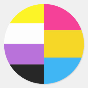 Adesivo Bandeira do Orgulho Panssexual Não Binário Duplo