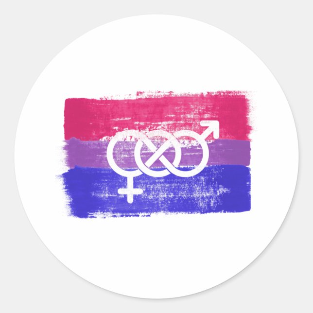 ADESIVO BANDEIRA DO ORGULHO SÍMBOLO BISSEXUAL PINTADA (Frente)