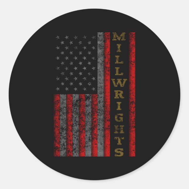 Adesivo Bandeira do Patriotic Millwrights Us (Frente)