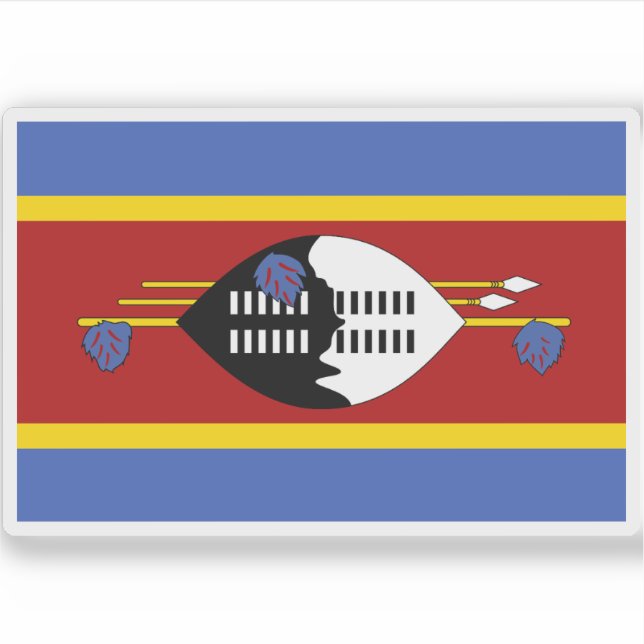 Adesivo Bandeira do Reino de Eswatini (Frente)