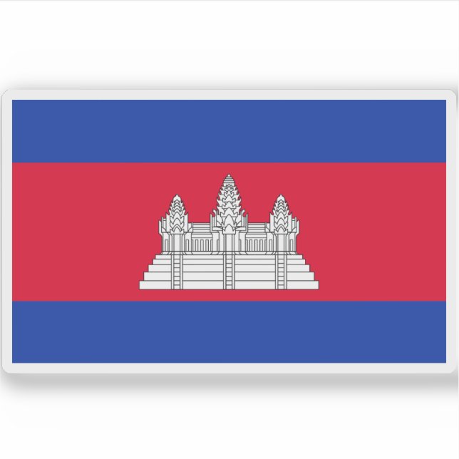 Adesivo Bandeira do Reino do Camboja (Frente)
