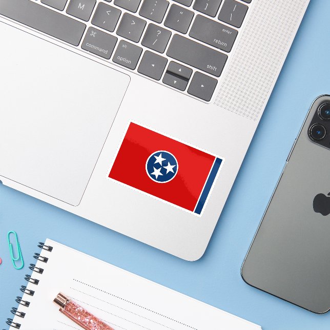 Adesivo Bandeira do Tennessee (Notebook com iPhone)