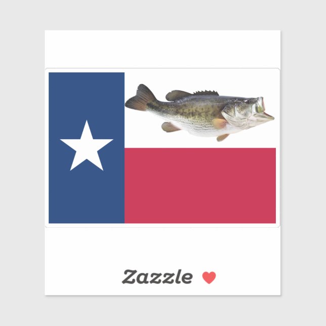 Adesivo Bandeira do Texas Bass (Folha)