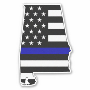 Adesivo Bandeira do Thin Blue Line Alabama