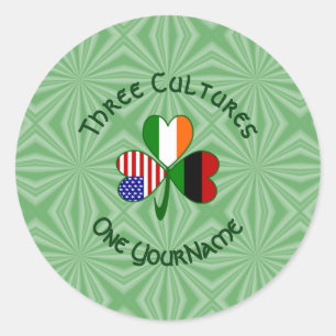 Adesivo Bandeira do Trevo Irlandês Afro-Americano Personal