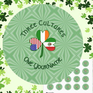 Adesivo Bandeira do Trevo Irlandês Americano Mexicano