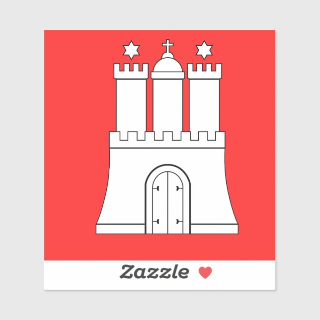 Adesivo Bandeira do vinil Sticker de Hamburgo (Folha)