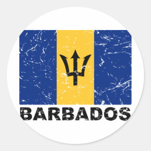 Adesivo Bandeira do vintage de Barbados