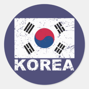 Adesivo Bandeira do vintage de Coreia do Sul