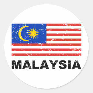 Adesivo Bandeira do vintage de Malaysia