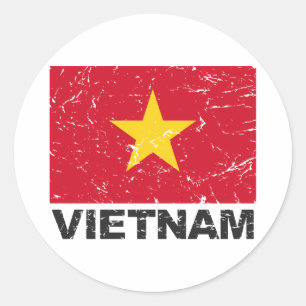 Adesivo Bandeira do vintage de Vietnam