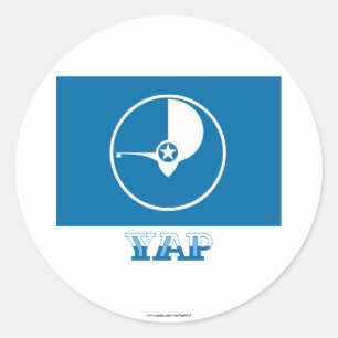 Adesivo Bandeira do Yap, com nome