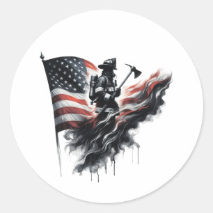 Adesivo Bandeira dos Estados Unidos. Bombeiro