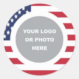 Adesivo Bandeira dos Estados Unidos Borda com Logotipo