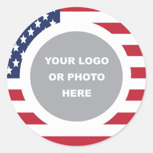 Adesivo Bandeira dos Estados Unidos Borda com Logotipo