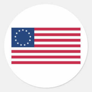 Adesivo Bandeira dos EUA 13 estrelas Betsy Ross