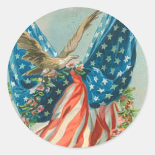 Adesivo Bandeira dos EUA Águia Rosa Dia da Memória