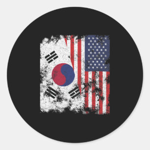 Adesivo Bandeira dos EUA da Coreia do Sul - meio-americano
