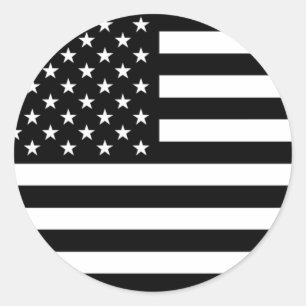 Adesivo Bandeira dos EUA - estêncil preto e branco