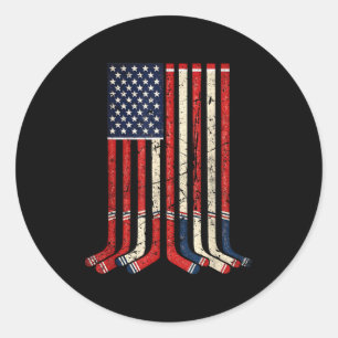 Adesivo Bandeira dos EUA hóquei sticks patriótico jogador