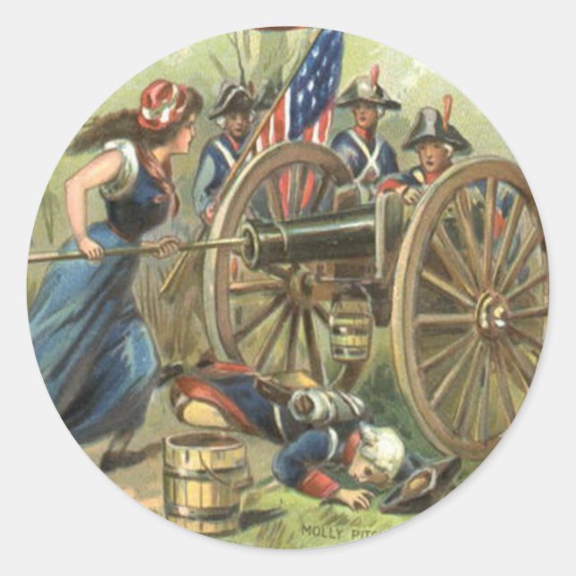 Adesivo Bandeira dos EUA Molly Pitcher Cannon (Frente)