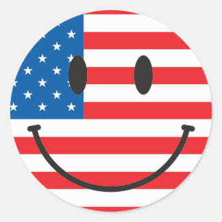 Adesivo Bandeira dos EUA Rosto Feliz