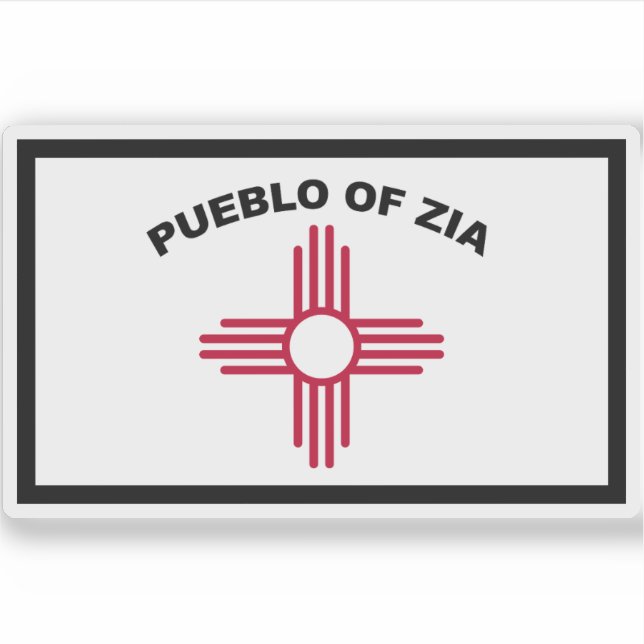 Adesivo Bandeira dos povos de Zia Pueblo, EUA (Frente)