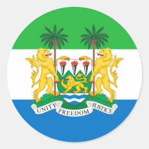 Adesivo Bandeira e Casaco de Armas da Serra Leoa