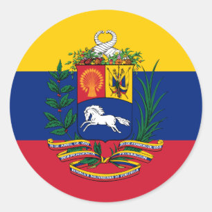 Adesivo Bandeira e Casaco de armas da Venezuela