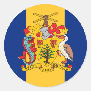 Adesivo Bandeira e Casaco de armas de Barbados