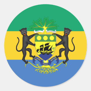 Adesivo Bandeira e Casaco de armas do Gabão