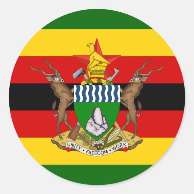 Adesivo Bandeira e Casaco de Armas do Zimbabué, Bandeira d (Frente)