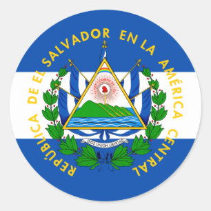 Adesivo Bandeira e Casaco de armas salvadorenha, El Salvad