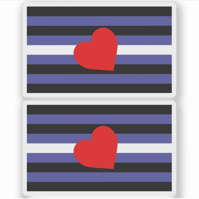 Adesivo Bandeira e Coração do Orgulho de Couro (Frente)