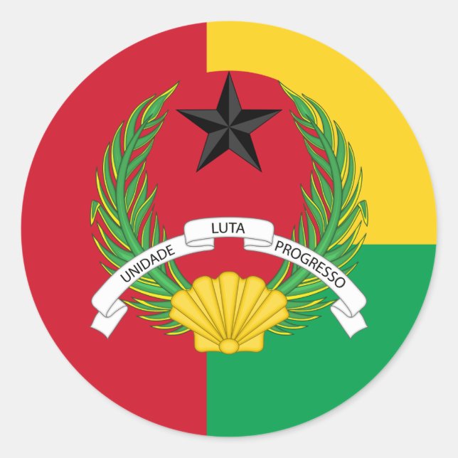 Adesivo Bandeira e emblema guineense, Guiné-Bissau (Frente)