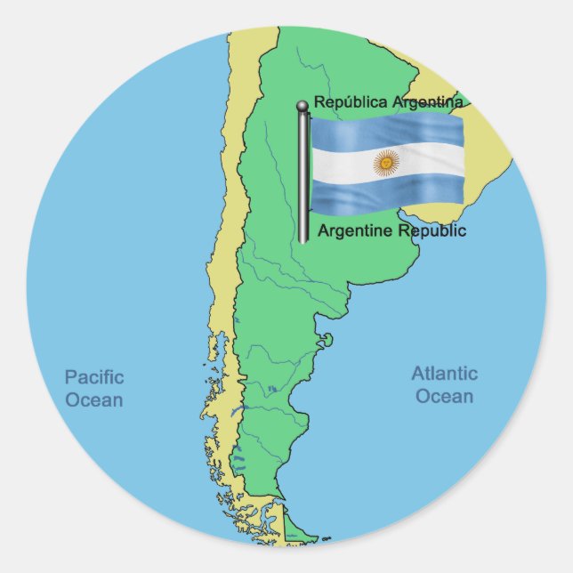 Adesivo Bandeira e Mapa da Argentina (Frente)