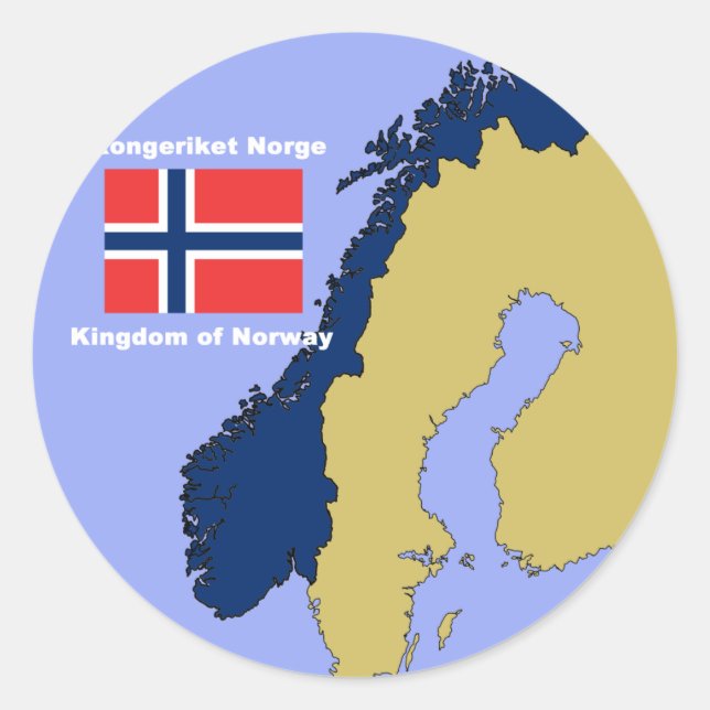 Adesivo Bandeira e Mapa da Noruega (Frente)