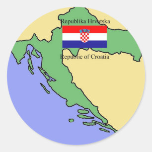 Adesivo Bandeira e mapa de Croatia