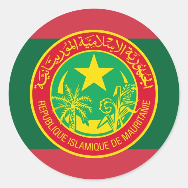 Adesivo Bandeira e selo mauritano, Bandeira da Mauritânia (Frente)