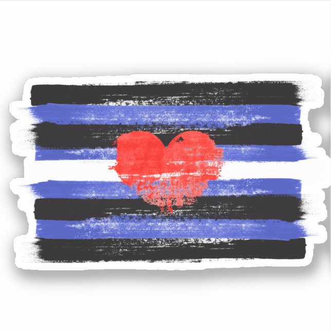 ADESIVO BANDEIRA E SÍMBOLO DE COURO PINTADO COM ORGULHO (Frente)