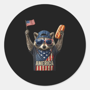 Adesivo Bandeira engraçada retrô de americanos amantes de
