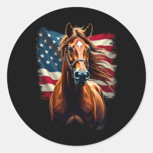 Adesivo Bandeira Equestrian Horseback Americana