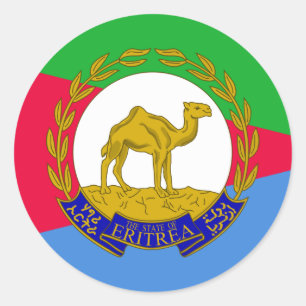 Adesivo Bandeira eritreia e emblema nacional, bandeira da