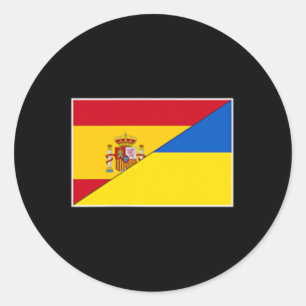 Adesivo Bandeira Espanha Ucrânia Apoio Espanhol Ucraniano 