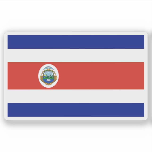 Adesivo Bandeira estatal da Costa Rica com emblem (1998-ho (Frente)
